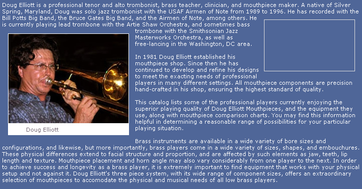 Doug Elliott Mouthpiece Chart